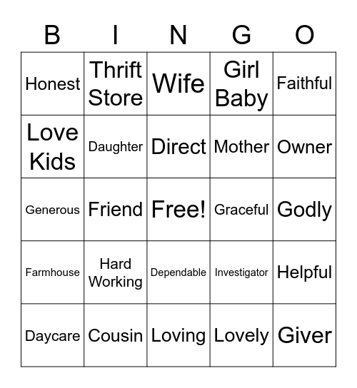 Tomekia's 45th Birthday Celebration Bingo Card