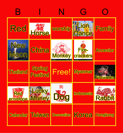 Lunar New Year 2023 Bingo Card