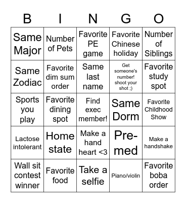 CSA Bingo Card