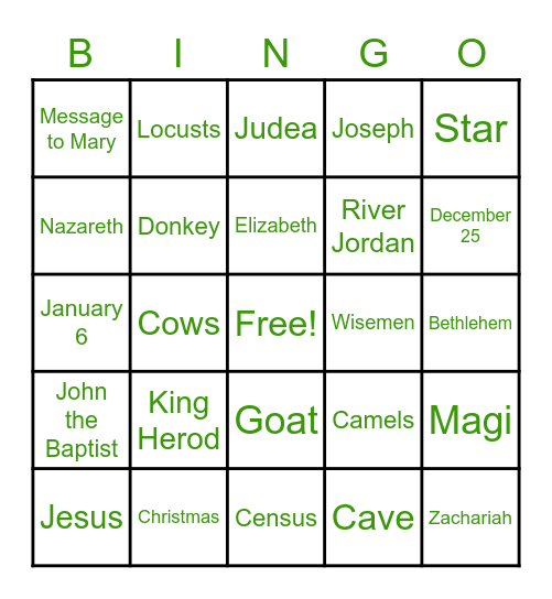 The Christmas Story BINGO Card