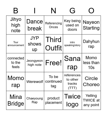 Moonlight Sunrise Bingo Card