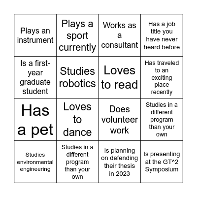 Networking Bingo! Bingo Card