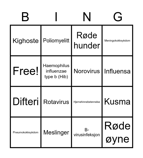 Vibekes Bingo Card