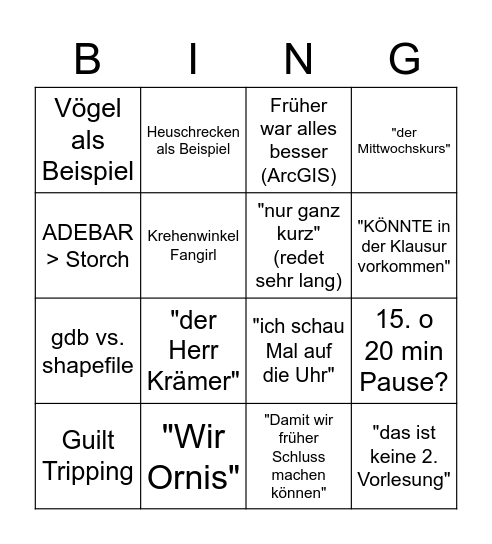 Elle Bingo Card