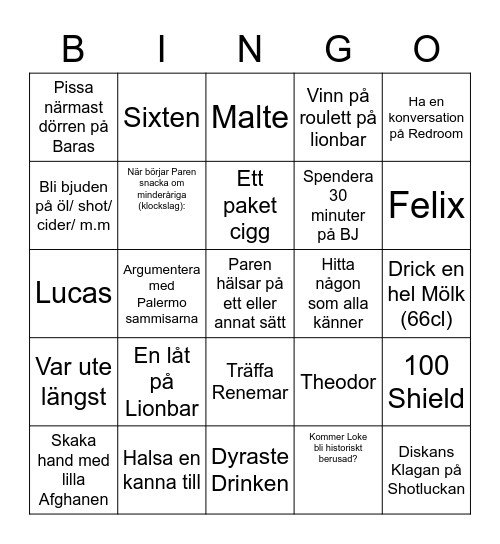 Abow bingo Card