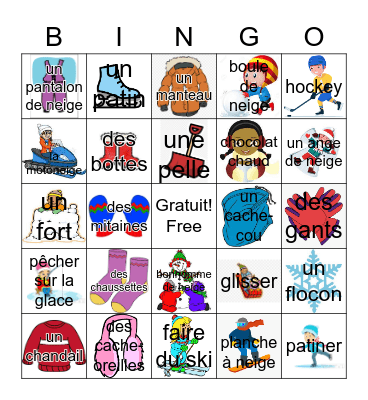 L'Hiver 2023 Bingo Card