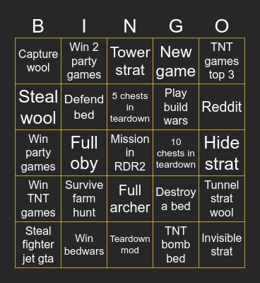 It's Friday! Bingo Card