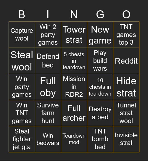 It's Friday! Bingo Card