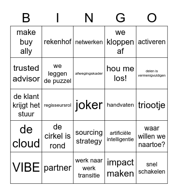 VDAB bingo Card