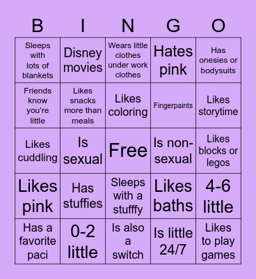 Little Bingo Card