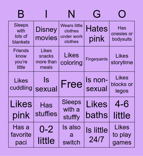 Little Bingo Card