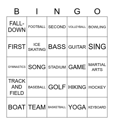 ASL 1 - 1-6 Bingo Card