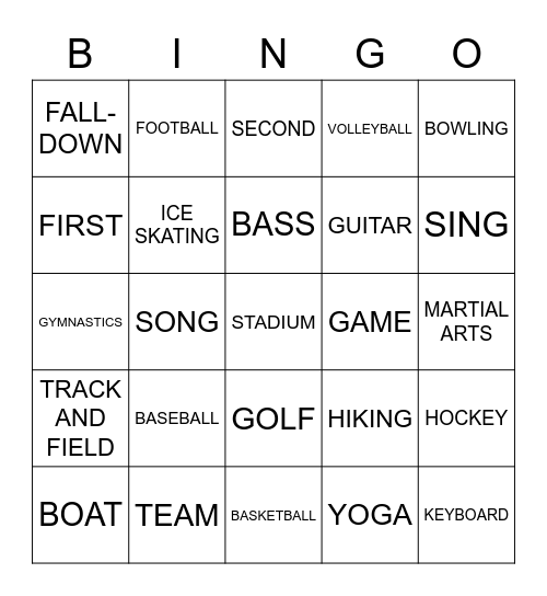 ASL 1 - 1-6 Bingo Card