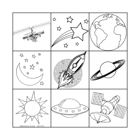 journey into space Bingo Card