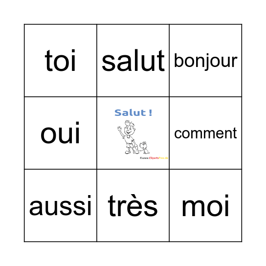 Comment ça va? Bingo Card