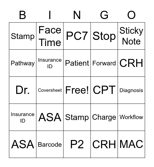 PC7/ANES Bingo Card