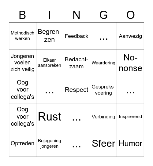 Team Crisisopvang Bingo Card