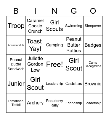 Cookie Rally 2023 Bingo Card