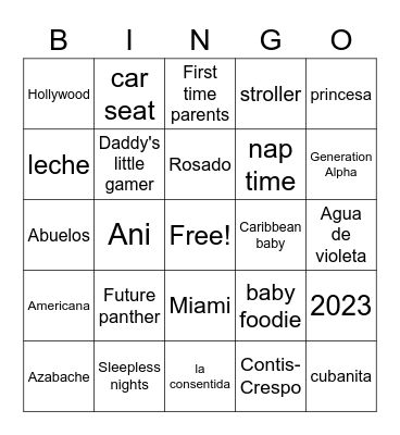 BABY SHOWER Bingo Card