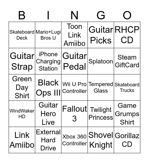 Birthday Bingo Card