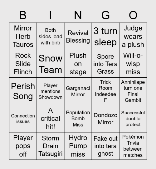 Liverpool Regionals Bingo Card Bingo Card