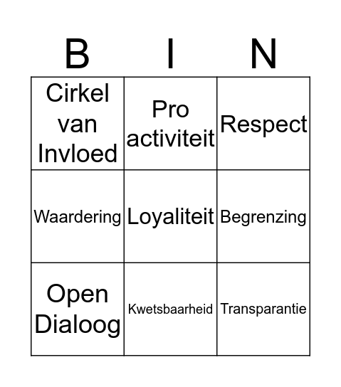 Persoonlijk statuut Bert Mollema Bingo Card