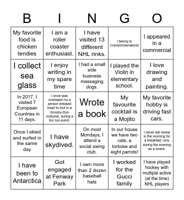 Success & Services Facts Bingo Card