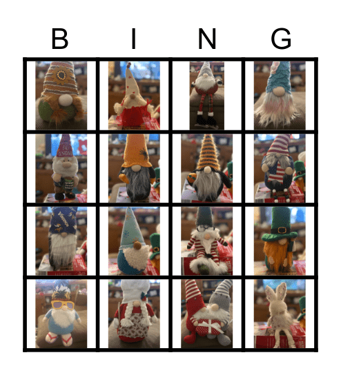 Gnome Bingo! Bingo Card