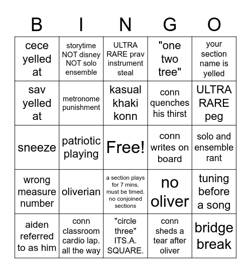 KEEP THIS HIDDEN. IF FOUND DISQUALIFIED Bingo Card