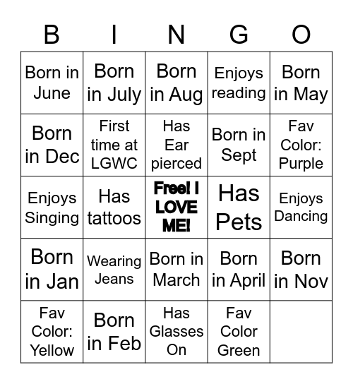 Write a Vision with me at LGWC Bingo Card