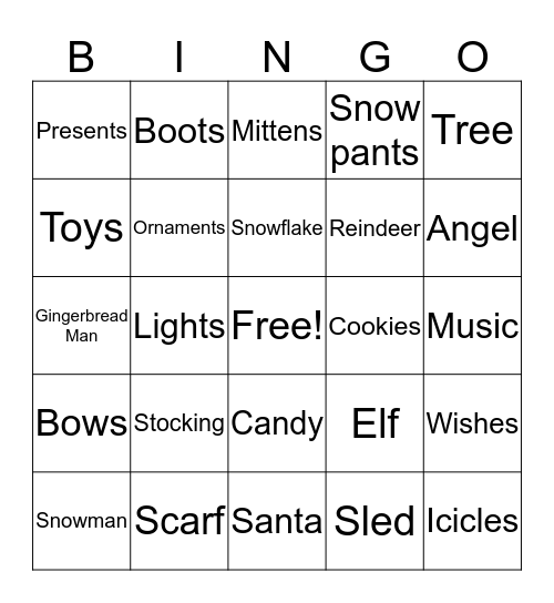 Christmas Bingo Card