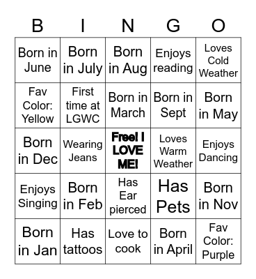 Write a Vision with me at LGWC Bingo Card