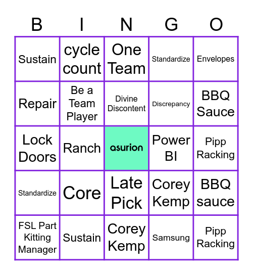 FSL Bootcamp Bingo Card