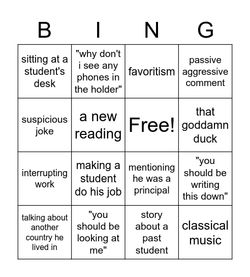 thingo Bingo Card