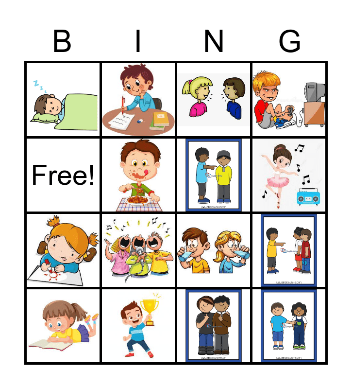 Everybody Up 2 Unit 5 Bingo Card
