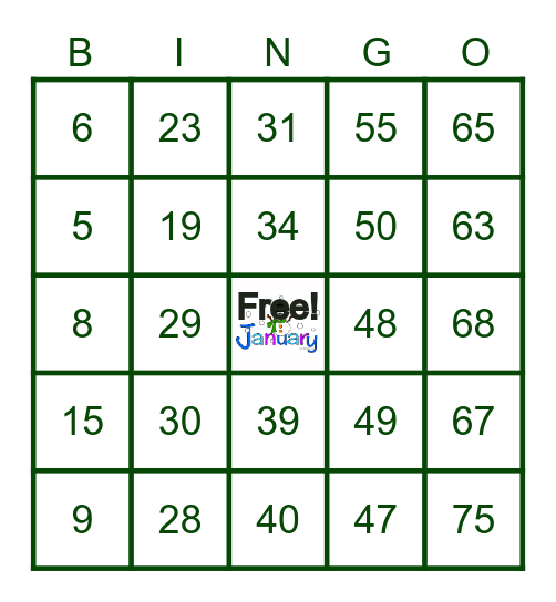 FriYAY BINGO Jan 2023 Bingo Card