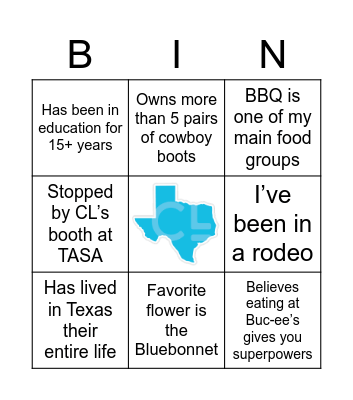 Texas Bingo Card