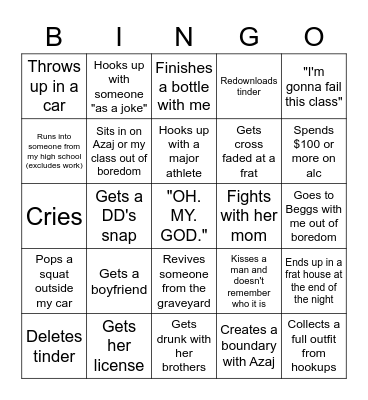 Grace's 2023 Bingo Card