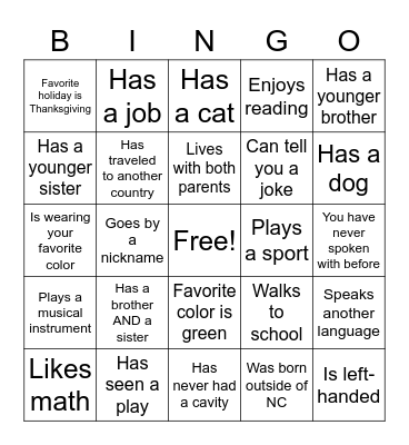 Theatre Bingo Card