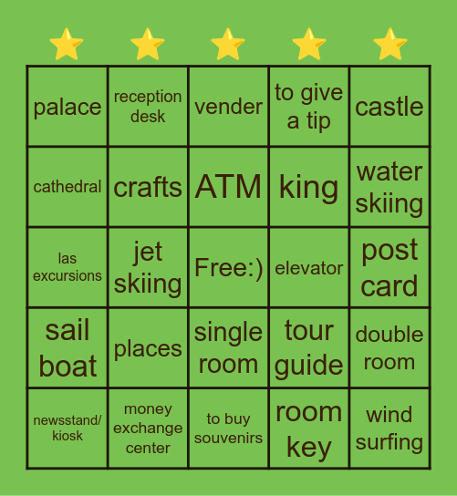 Las Excursions <3 Bingo Card