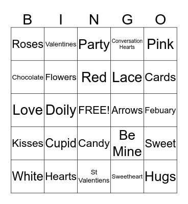 Valentine's Day Bingo Card