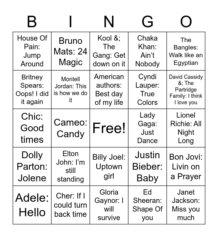 2023 TILL Music Bingo Card 2023 TILL Music Bingo Card