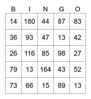 Addition Bingo: Game 2 Bingo Card