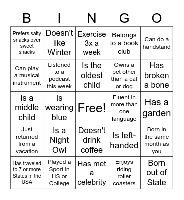 FSTS WORK BINGO Card