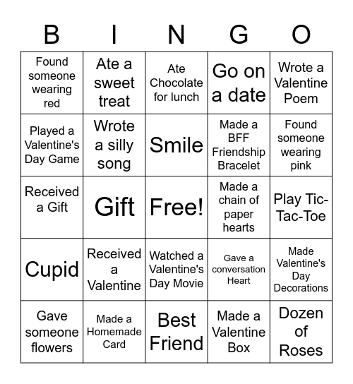 Valentine's Day.4 Bingo Card