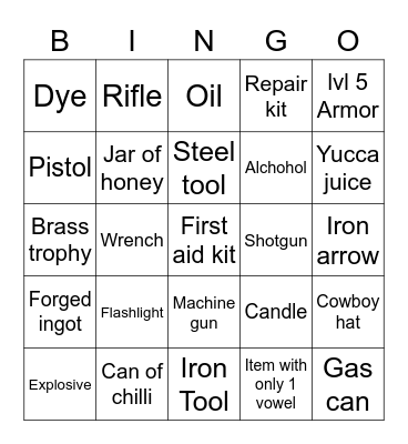 Zombie time Bingo Card