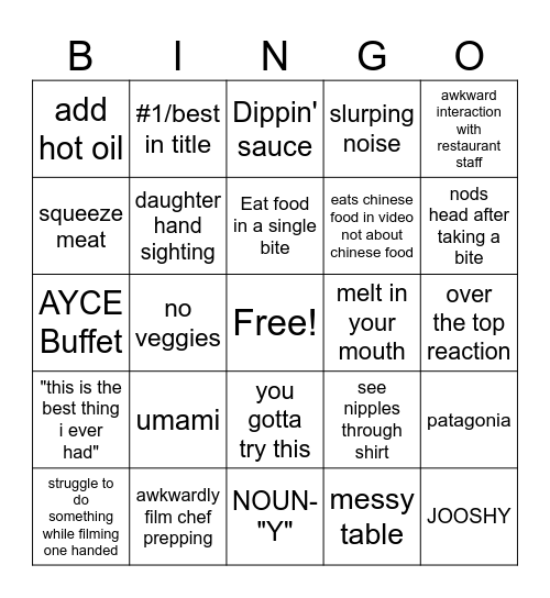 MC Bingo Card