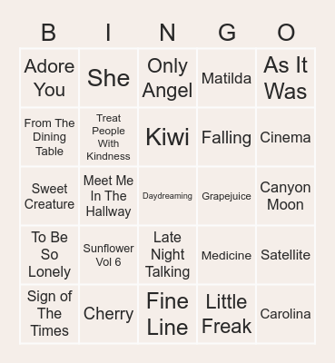 Harry's Birthday Bash 2023 Bingo Card