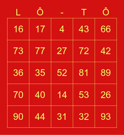 BTN 2023 TẾT QUÝ MÃO Bingo Card