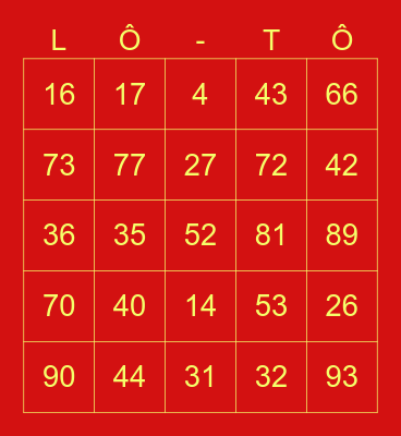 BTN 2023 TẾT QUÝ MÃO Bingo Card